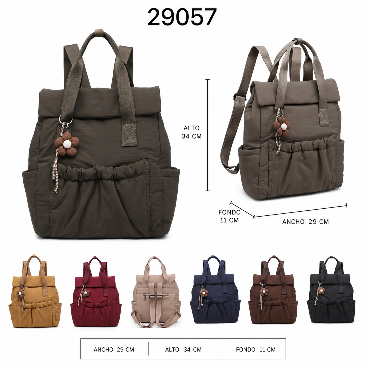 Backpack shopper textile 29057
