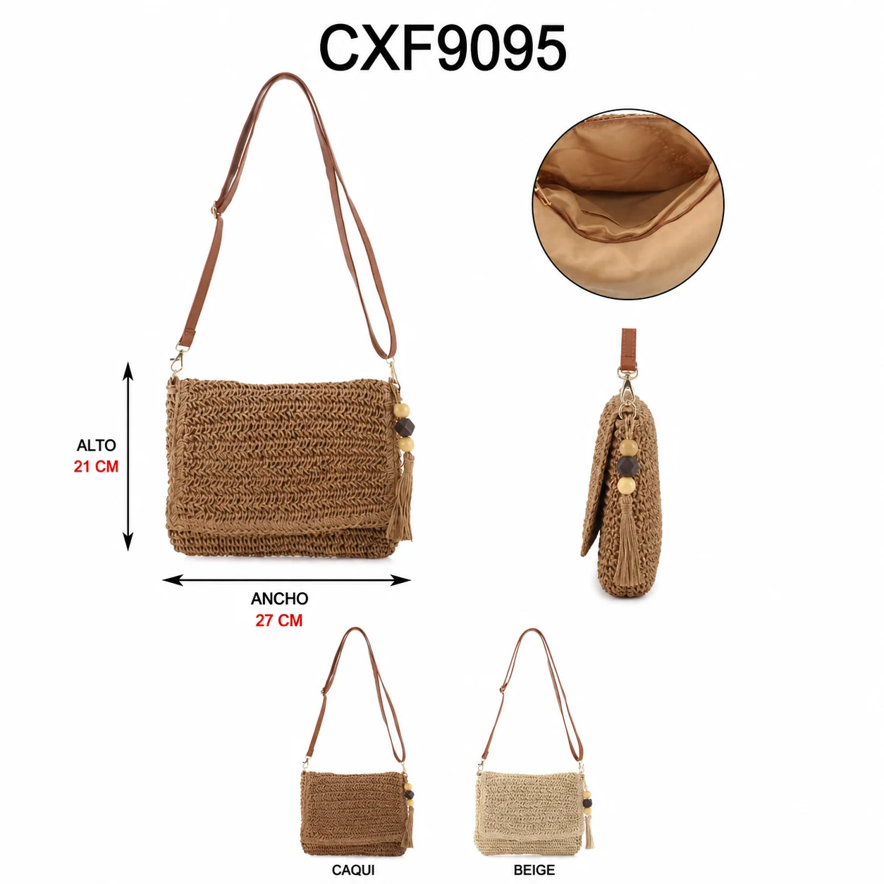 Bossa bandolera de ràfia CXF9095