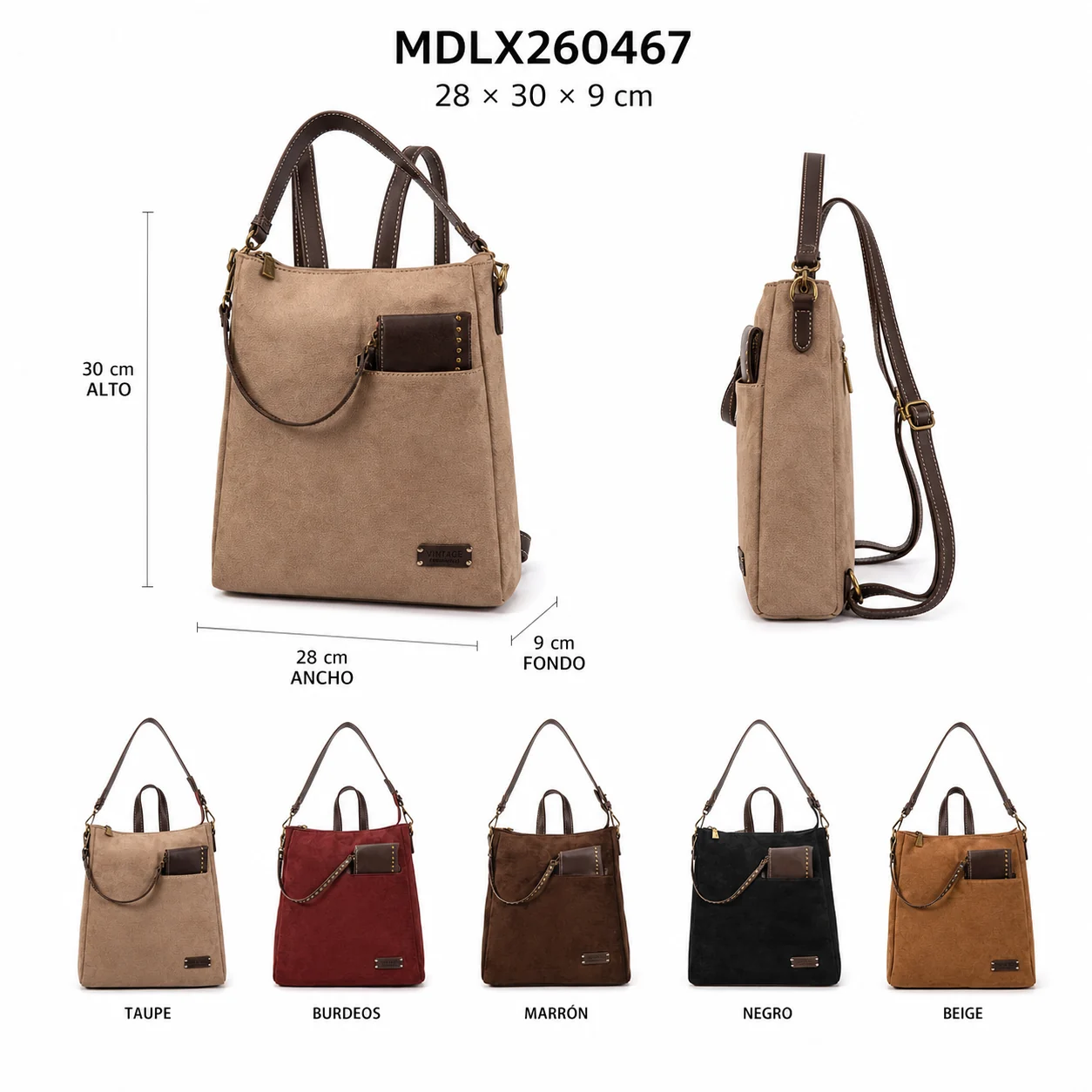 Backpack convertible vintage MDLX260467