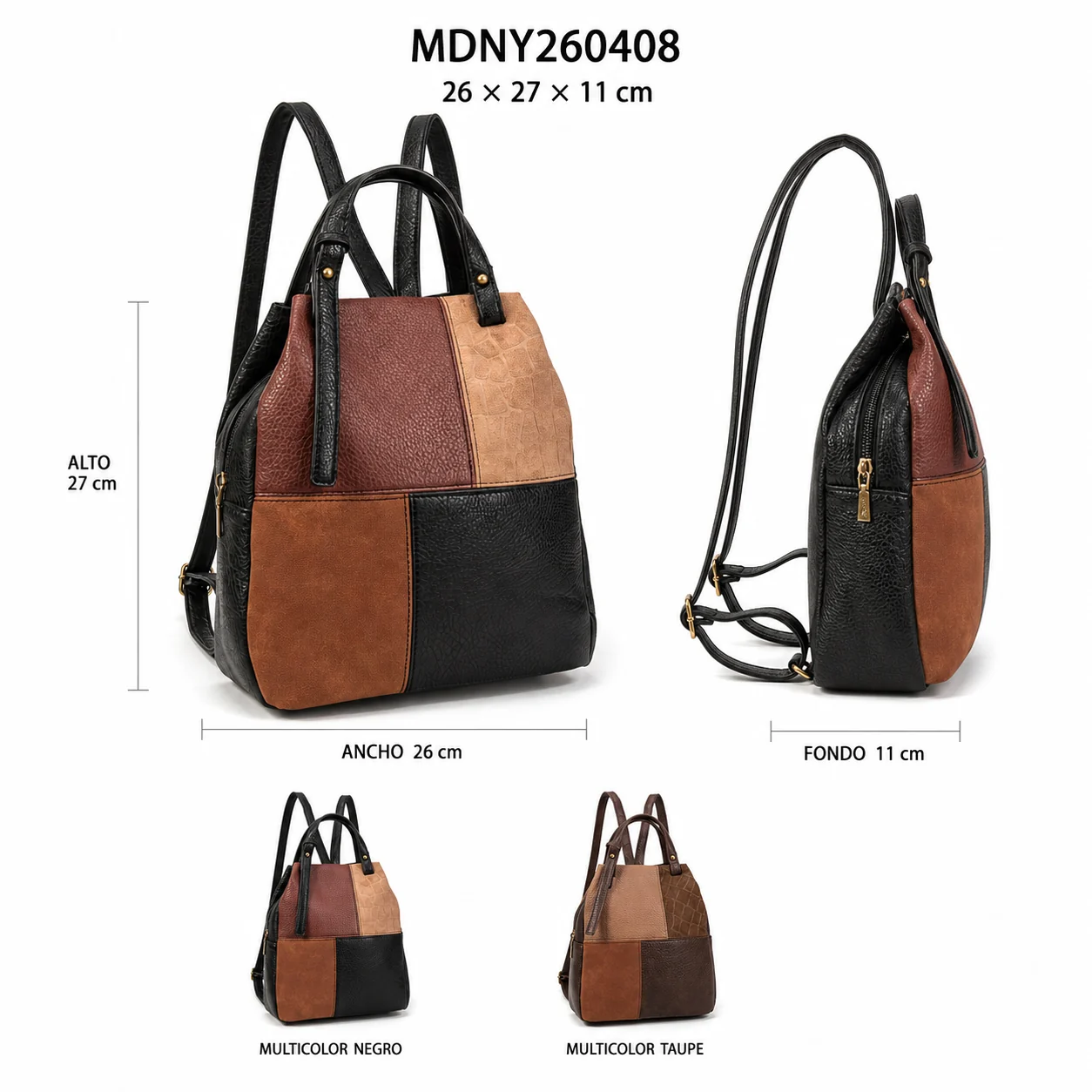 Sac à dos patchwork MDNY260408