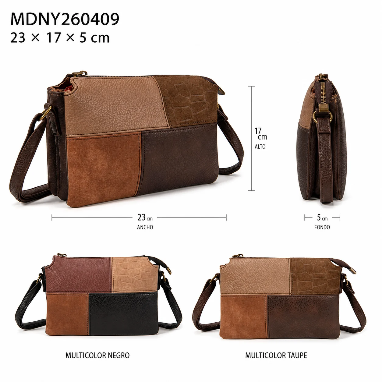 Crossbody bag double patchwork MDNY260409