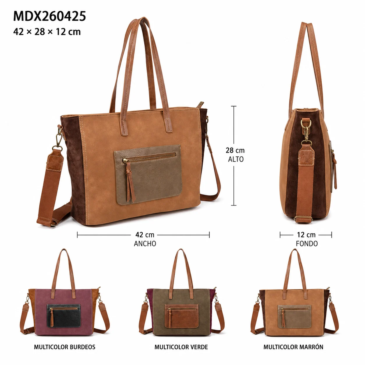 Bag shopper two-tone MDX260425