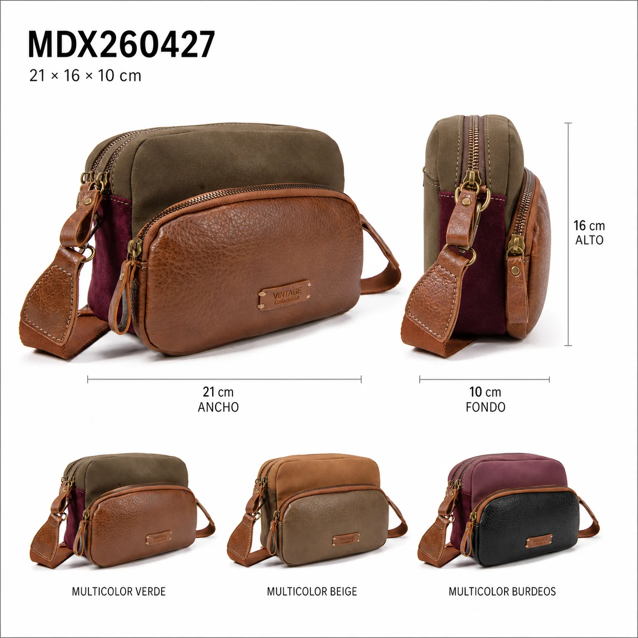 Bandolera bicolor compacta MDX260427