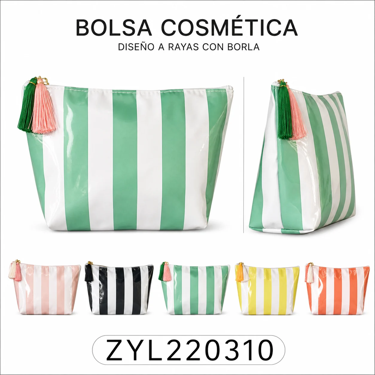 Necesser de ratlles bicolor ZYL220310